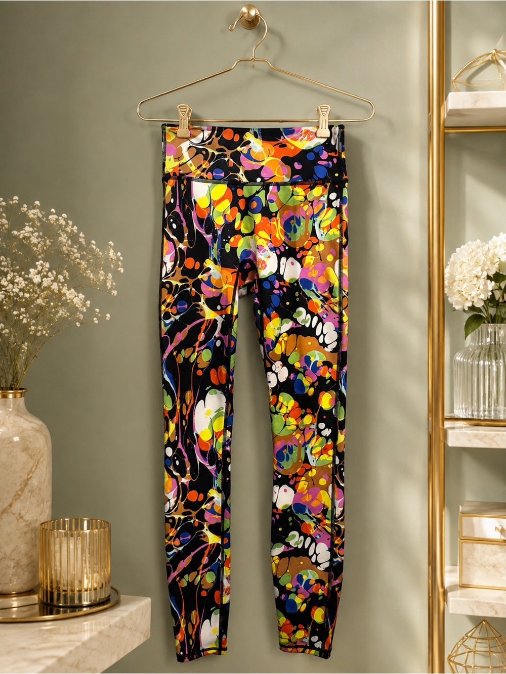 Fabletics Motion365+ High-Waisted Multicolor Abstract Print Leggings
